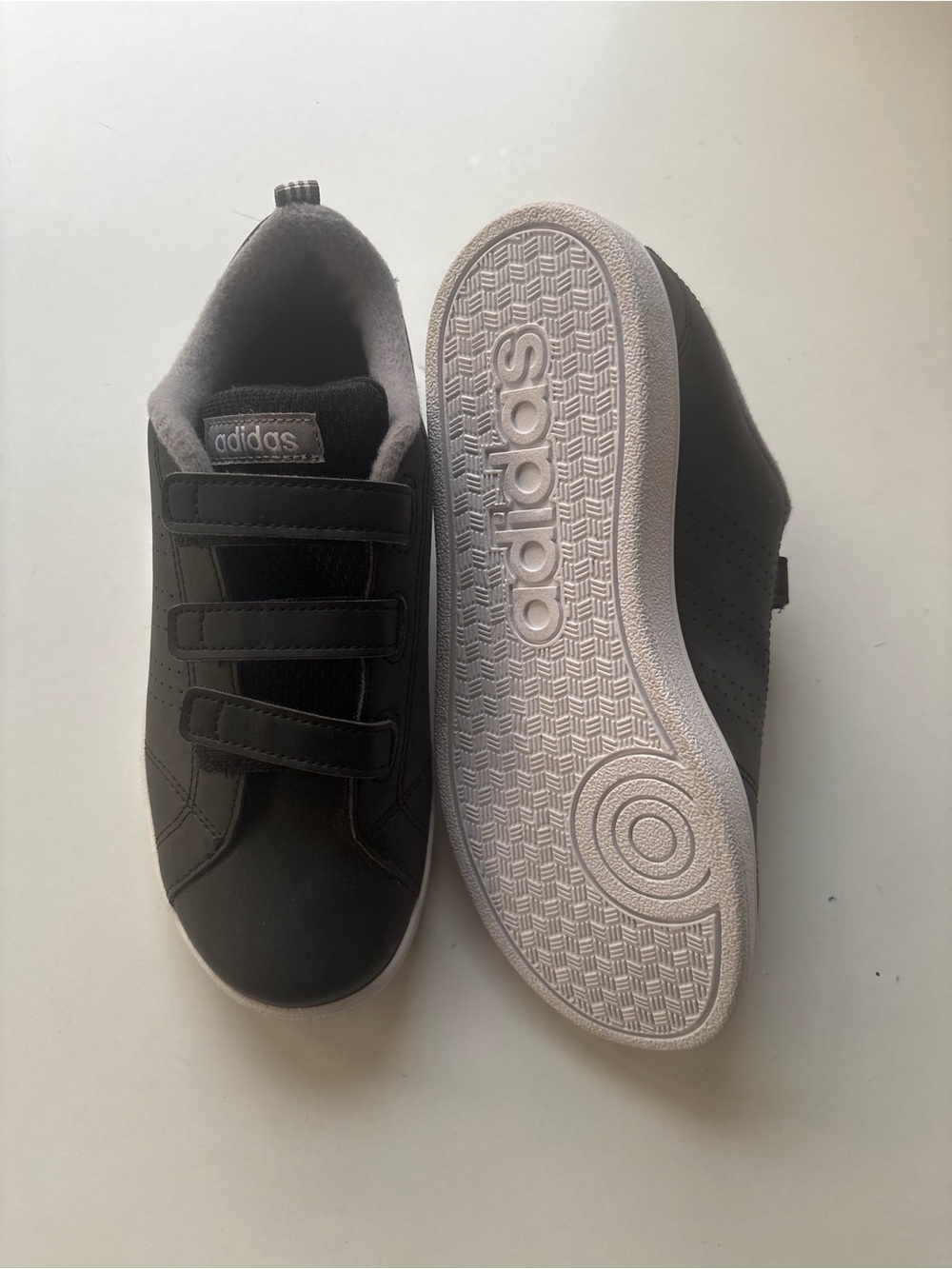 adidas Kids Black and White Velcro Sneakers